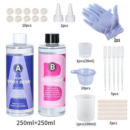 1:1 Crystal Clear Epoxy Resin Kit – High Gloss, Bubble-Free Art Resin for Coating, Casting & DIY Jewelry Making