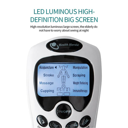 Electric EMS Pulse Massager — TENS Acupuncture Muscle Stimulator for Neck, Back, and Full Body Relaxation