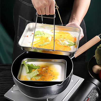 Kitchen Stainless Steel Rectangle Serving Tray – Food Storage Plate for Restaurant & Home
