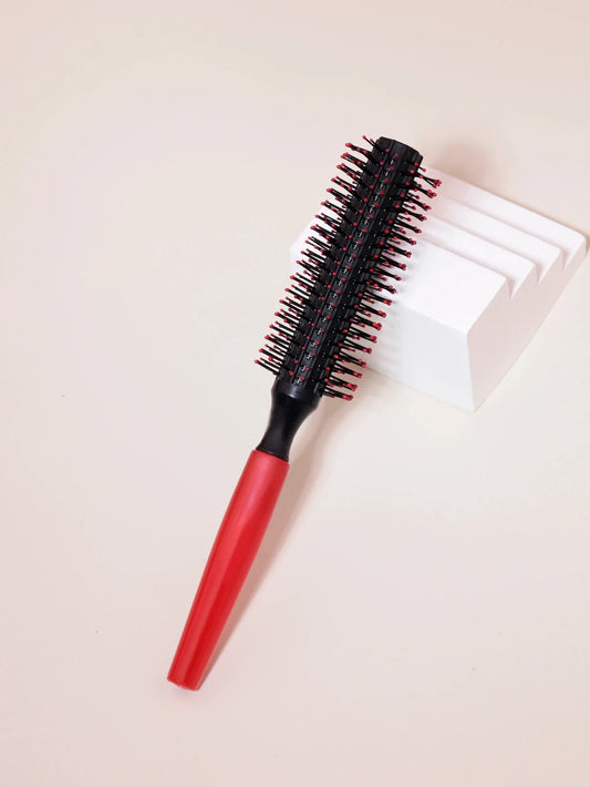 Professional Anti-Static Cylindrical Hair Styling Comb – Nylon Bristle Round Roller for Wigs & Real Hair