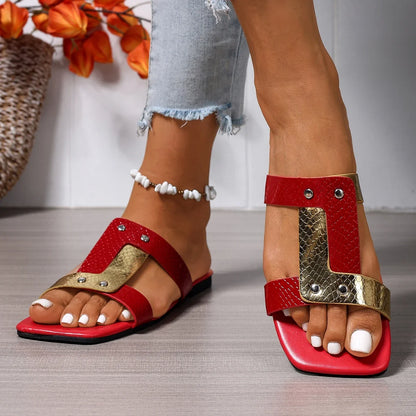 Women’s Square Toe Outdoor Slippers - Lightweight Comfortable Summer Casual Shoes