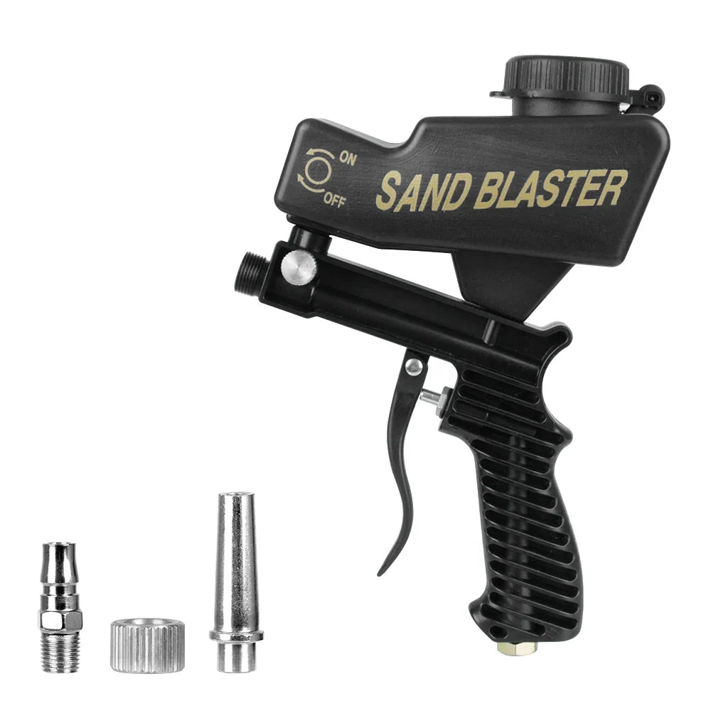 Gravity Feed Pneumatic Sandblasting Gun Set - Adjustable Rust & Paint Blasting Tool