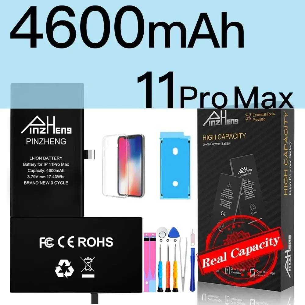 PINZHENG High Capacity Replacement Battery for iPhone X, XR, XS, 11, 12 & 13 Mini, Pro & Pro Max