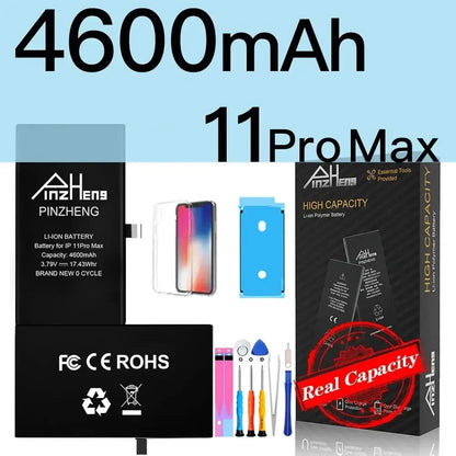 PINZHENG High Capacity Replacement Battery for iPhone X, XR, XS, 11, 12 & 13 Mini, Pro & Pro Max