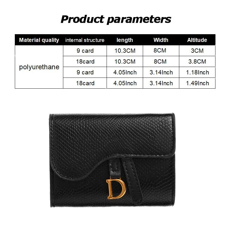 Women's Luxury PU Leather Card Holder Wallet: Mini Letter Wallet with Multi Card Slots - Small, Multi-Functional Clutch Bag