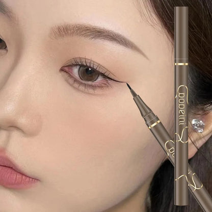 Waterproof Quick-Dry Liquid Eyeliner — Ultra-Fine Matte Black & Brown, Long-Lasting Silkworm Eye Makeup Gift