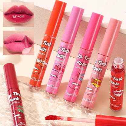 Peel-Off Rose Red Lip Gloss & Lip Stain – Waterproof, Transfer-Resistant Liquid Lipstick with Long-Lasting Tattoo Effect & Contour Definition Makeup