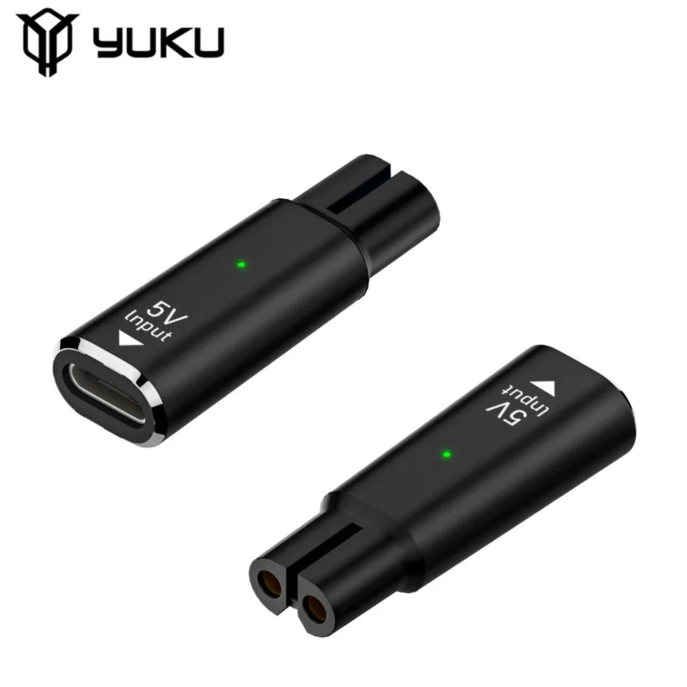 YUKU 5V Type-C Shaver Adapter – Charging Converter for Philips OneBlade QP2724, QP2834, QP4530, QP1924 with Charging Indicator