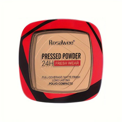 Full Coverage Pressed Powder Foundation – Matte, Oil-Control, Long-Lasting 24H Face Makeup with Puff Applicator