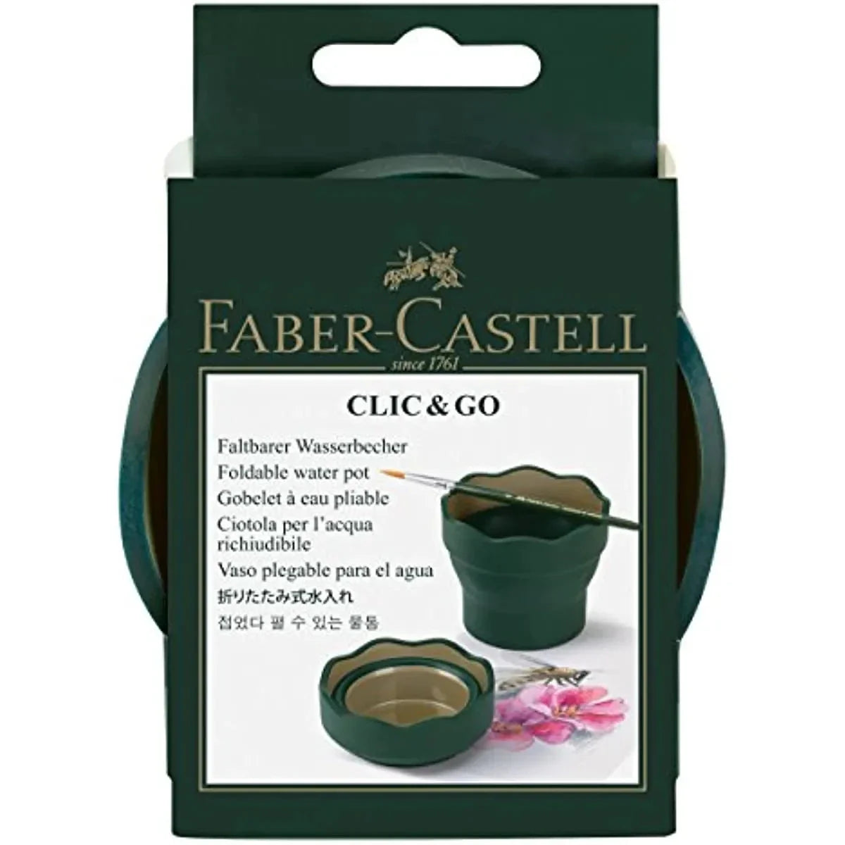 Faber Castell Portable Watercolor Paint Washing Bucket – Scalable Telescopic Folding Brush Washer Cup
