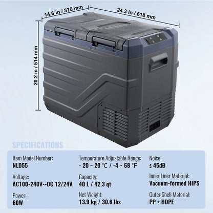 SucceBuy Portable Car Refrigerator — 8L–75L Single & Dual Zone Fridge with Bluetooth Temperature Control for Camping & RV