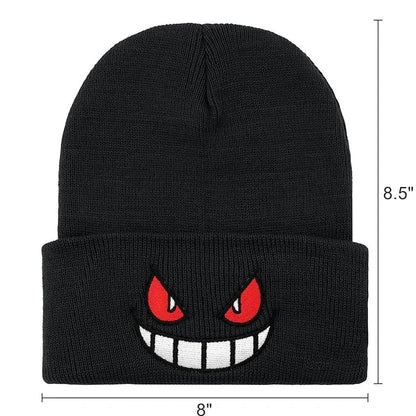 Anime Embroidered Knitted Cap - Unisex Cartoon Hat for Adults & Kids, Halloween Cosplay & Christmas Gift