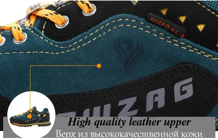 Men's Waterproof Hiking Shoes - Anti-Collision Climbing Shoes, Fashion Outdoor Casual Lace-Up Sneakers