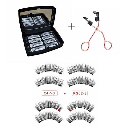 3 Magnetic Mink Eyelashes – Natural Long False Lashes with Applicator, High-Quality Extensions