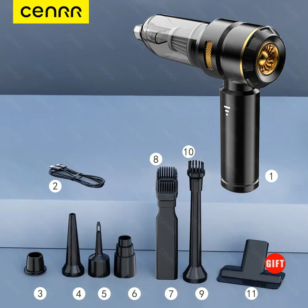 CENRR 998000PA Wireless Car Vacuum Cleaner – Powerful Portable Handheld Auto Cleaning Tool & Car Accessory