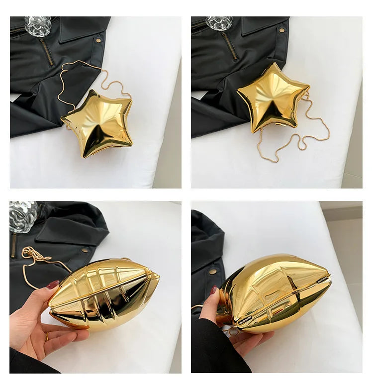 Acrylic Bright Five-Pointed Star Zero Wallet – 2025 Sweet Cool Spicy Girl Mini Party Bag, Candy Colored Banquet Purse