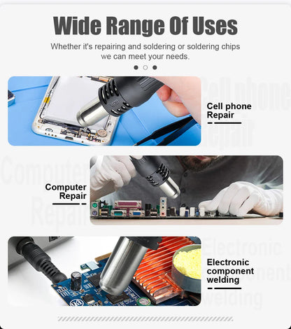 JCD Hot Air Gun 858D – 700W BGA Rework Solder Station, SMD SMT Welding Heat Gun, 220V/110V Repair Tool