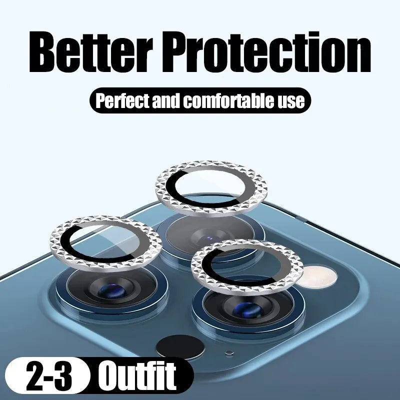iPhone Camera Lens Protector 3-Pack: Compatible with iPhone 11-15 Pro Max Mini - Protective Glass for Camera Lens on iPhone 14 & 15