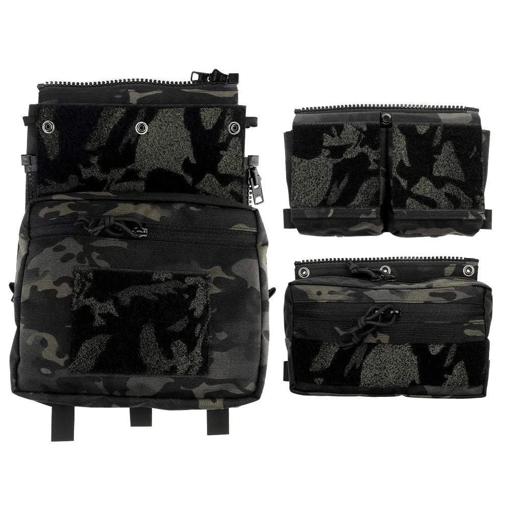 LV119 Tactical Vest Back Panel – Spiritus Systems Hunting Combat Airsoft Plate Carrier with Storage Pouch & Assault Vest Expansion Gear