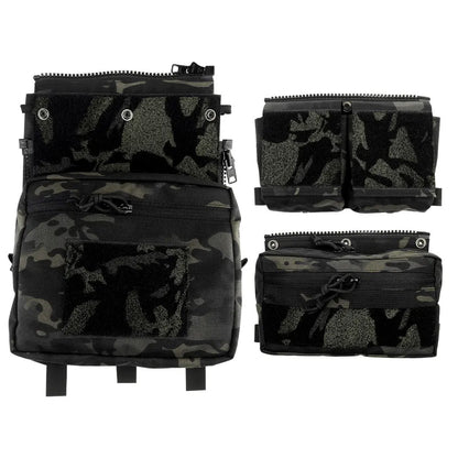 LV119 Tactical Vest Back Panel – Spiritus Systems Hunting Combat Airsoft Plate Carrier with Storage Pouch & Assault Vest Expansion Gear