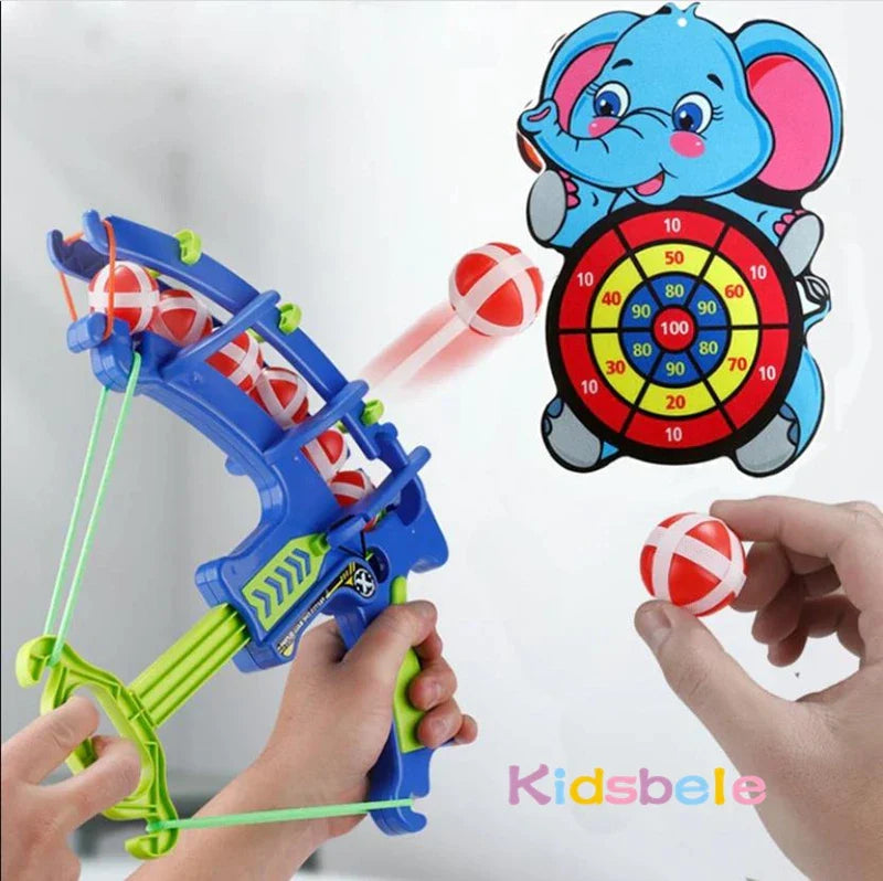 Kids' Dinosaur Sticky Ball Bow Target: Educational Elephant Toy Set - Slingshot Arrow Play for Outdoor Fun - Children's Game Toys