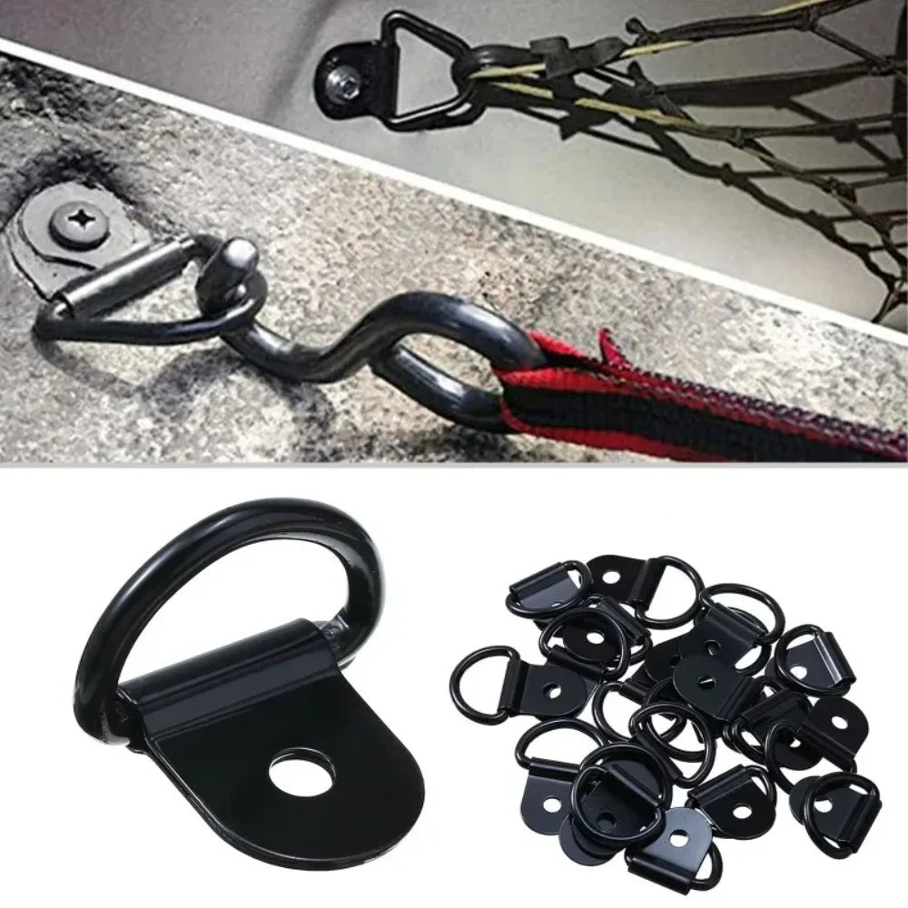 10Pcs D-Rings Tie Down Anchors - Stainless Steel Lashing Rings for Car, Boat, Cargo Trailer, RV & Van Load Securing