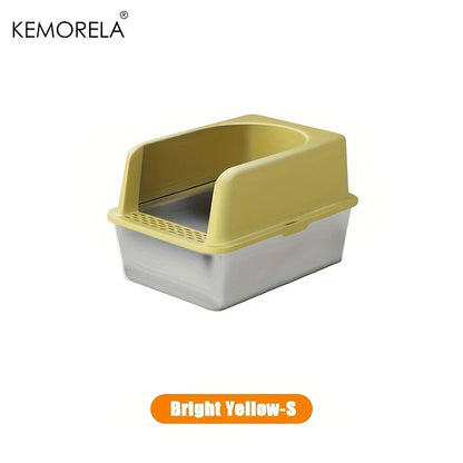 XL 60/50cm Stainless Steel Cat Litter Box with Lid – High Side, Odor-Resistant Large Litter Box for All Cat Sizes