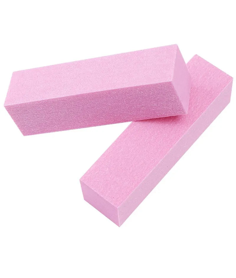 Pink Nail Buffing & Sanding Block — Pedicure Manicure Sponge for Grinding, Polishing & Safe Nail Art Care