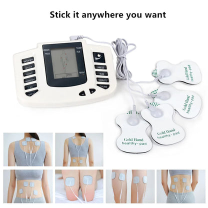 Full Body EMS Muscle Stimulator — Digital TENS Acupuncture Massager with 16 Pads and Meridian Therapy Set