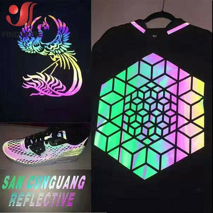 7.8x19in Reflective Heat Transfer Vinyl - Iron-On HTV Sheet for T-Shirts, DIY Patterns, Letters for Clothes and Bags