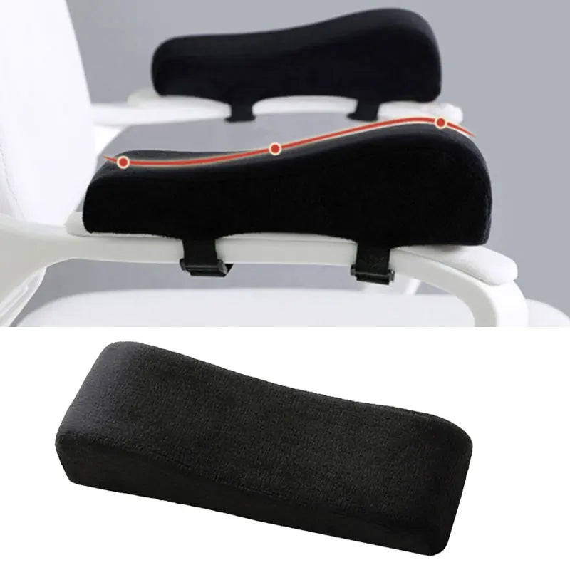Memory Foam Armrest Pads for Office Chair - 1PC, Dual-Tone Black & Grey, Comfortable Elbow & Forearm Pressure Relief Cushions for Home and Office Use