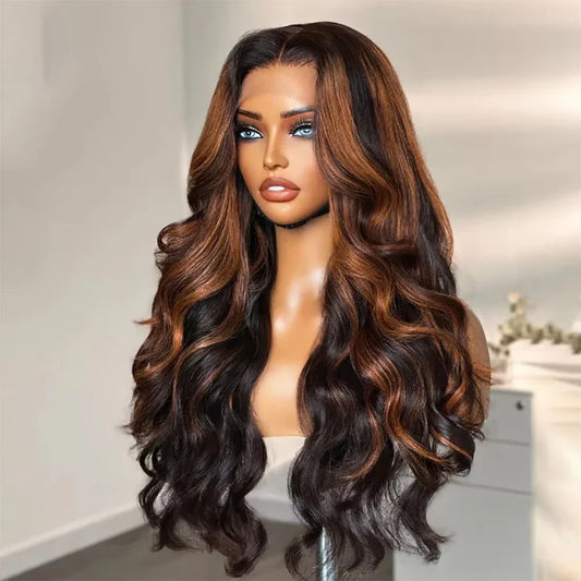 1B30 Highlight Blonde Body Wave Wig – 13x4 HD Lace Frontal, Pre-Plucked Brazilian Human Hair, 200% Density