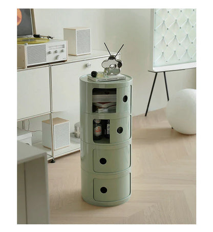 Nordic Round Bedside Table – Mini 2/3/4/5 Layer Cute Storage Cabinet, Creative Living Room & Bedroom Furniture