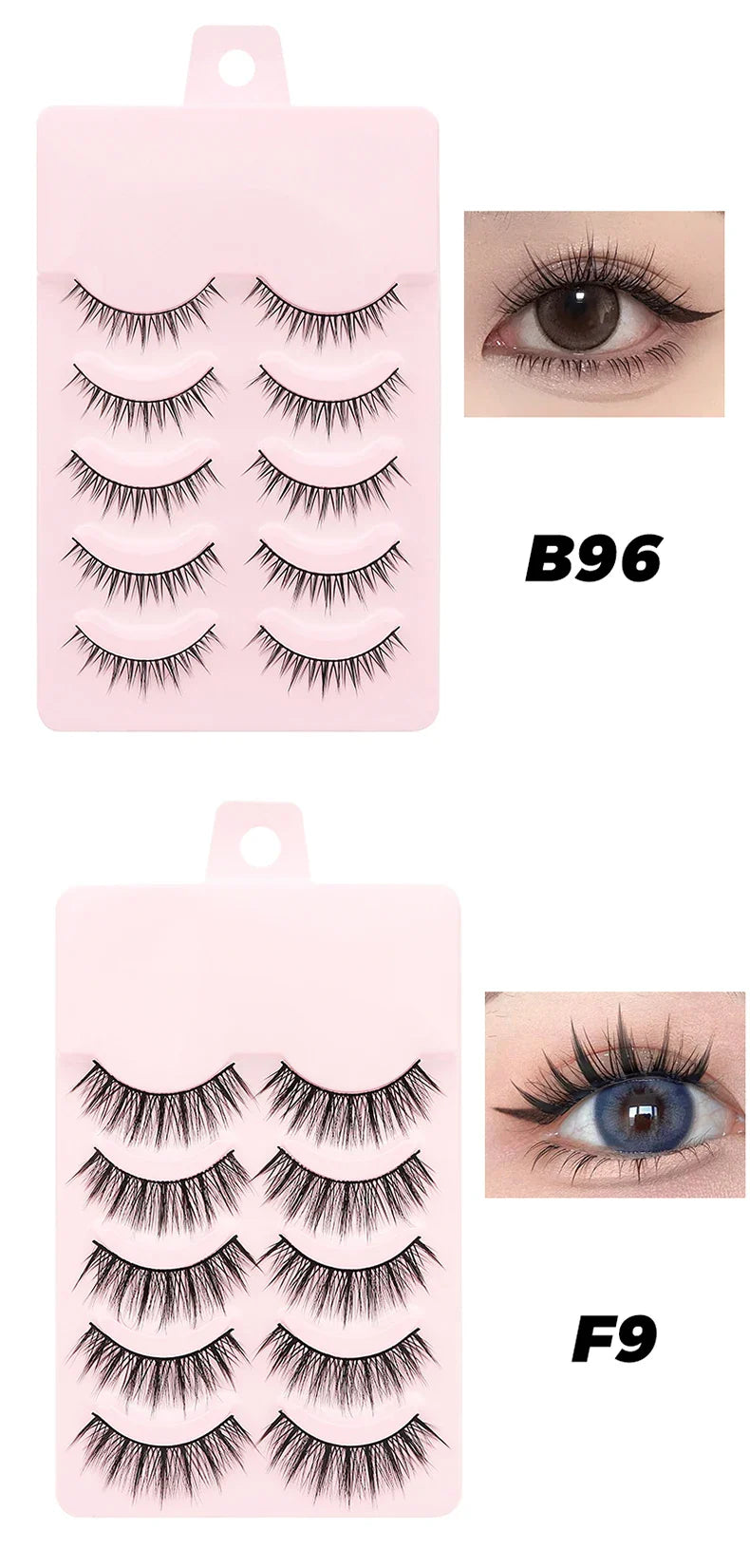 DINGSEN 5 Pairs Manga Style False Eyelashes — Soft, Natural, Long Anime Wispy Strip Lashes for Makeup