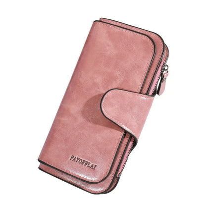 Men’s PU Leather Long Zipper Wallet – Business Card Holder & High-Quality Men’s Handbag Wallet