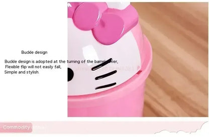 New Sanrio Hello Kitty Kawaii Dustbin – Trash Can for Living Room, Bedroom & Toilet