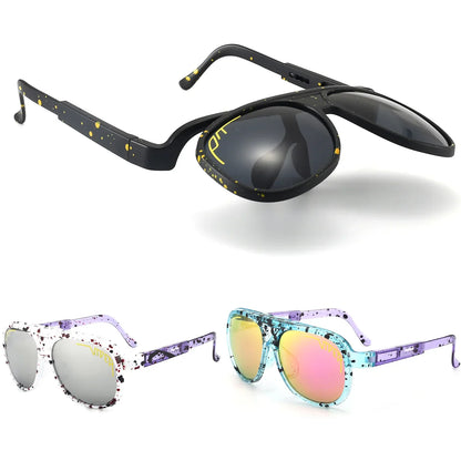 Retro Flip-Up Pit Viper Cycling Sunglasses — UV400 Vintage Steampunk Eyewear for Men & Women
