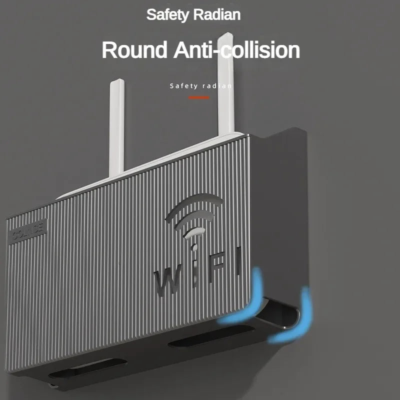 Wall-Mounted Wireless WIFI Router Shelf - ABS Plastic Storage Box, Cable Power Bracket Organizer for Living Room