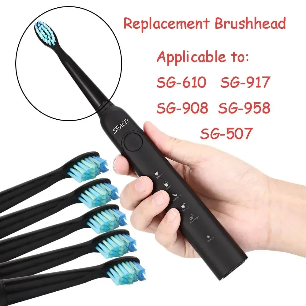 5PCS Seago Electric Toothbrush Heads - Replacement Brush Heads Compatible with SG Series Toothbrush Models