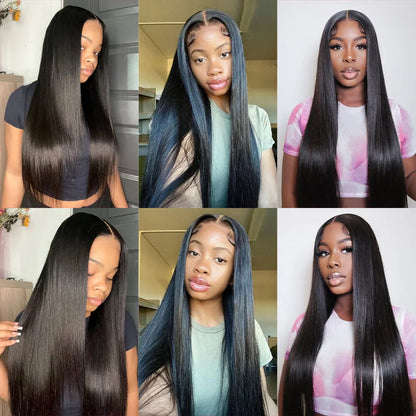Queenlike Straight Human Hair Bundles – Brazilian Raw Hair Weave with 2x6 Deep Kim Closure