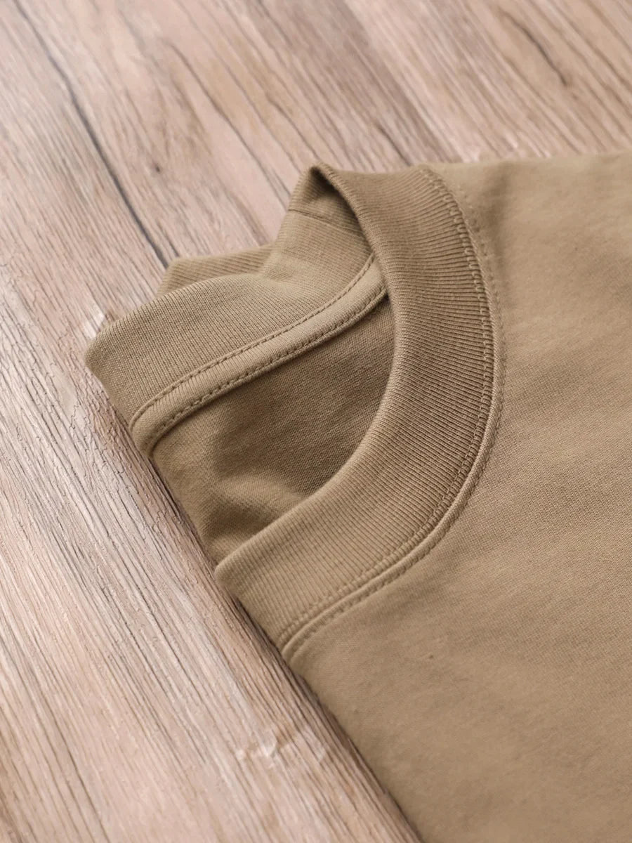 Heavy Cotton Oversized Men’s T-Shirt – 320g Solid Color Drop Shoulder Short Sleeve
