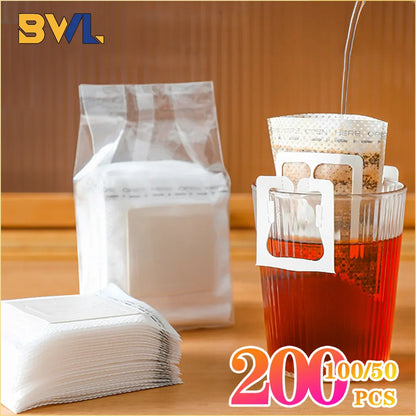Biodegradable Disposable Coffee Filter Bags – Fast Flow Drip Brewing Paper Filters for Coffee & Tea, Travel & Home Use