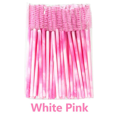 ANNAFRIS 50PCS Disposable Eyelash Brushes - Soft Crystal Lash Extension & Eyebrow Makeup Mascara Wands