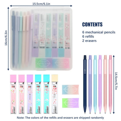 Cute Pastel Mechanical Pencil Set - 0.5mm & 0.7mm Writing, Drawing & Sketching Pencils