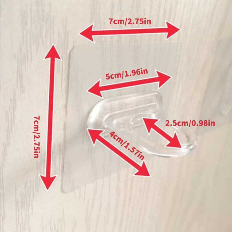 5/10PCS Transparent Ring Hooks – Perforation-Free Waterproof & Rust-Resistant Storage for Bathroom and Toilet Supplies