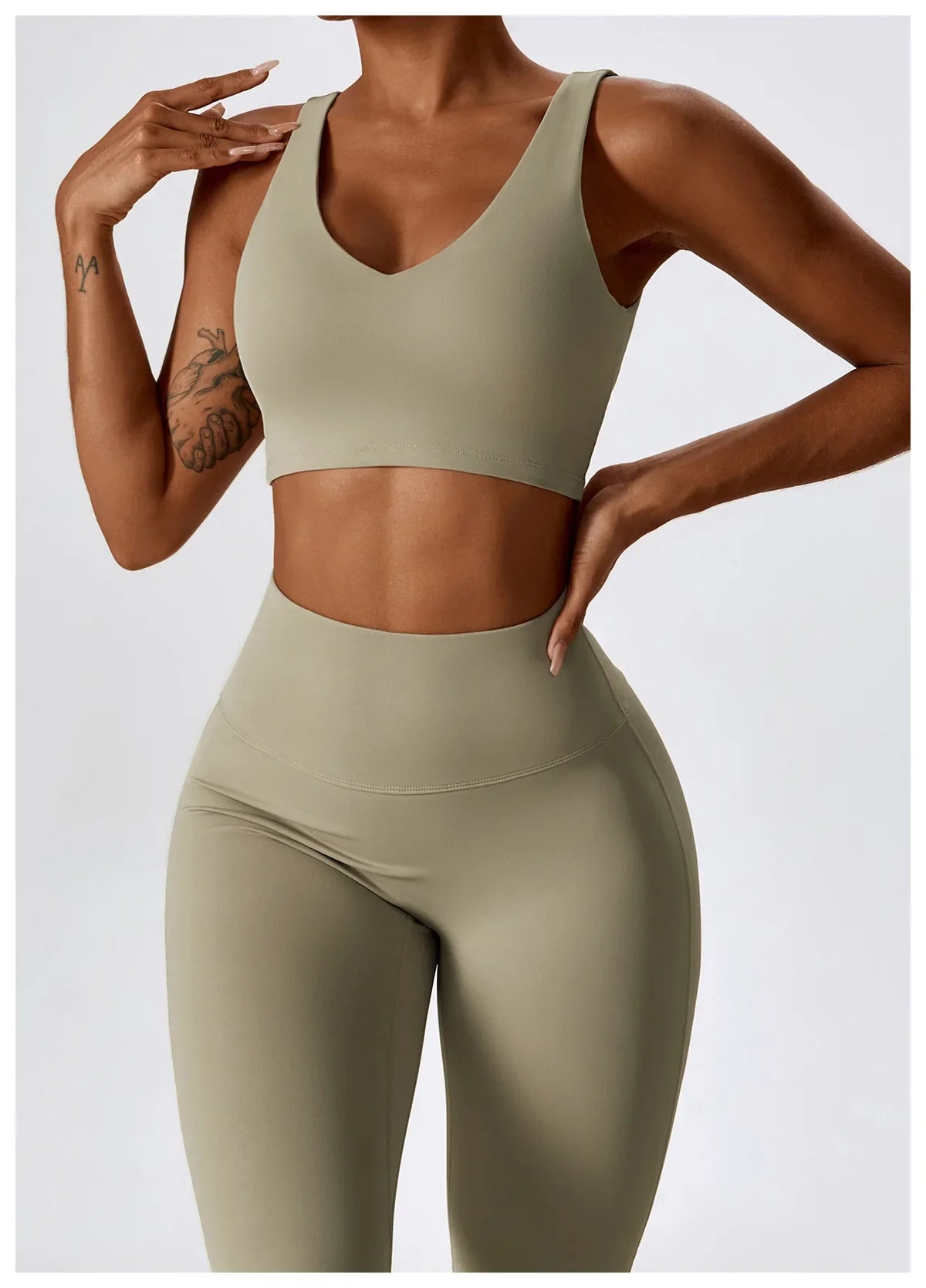 2PCS Seamless Women’s Yoga Set – Long Sleeve Crop Top & Leggings Workout Outfit, Athletic Gym Sportswear