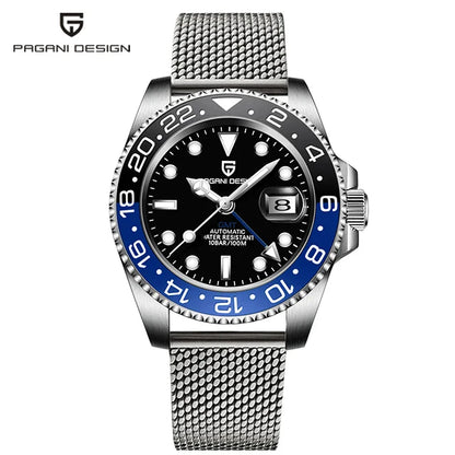 PAGANI DESIGN V3 GMT Men’s Luxury 40mm Automatic Mechanical Watch – Sapphire Crystal Stainless Steel Waterproof