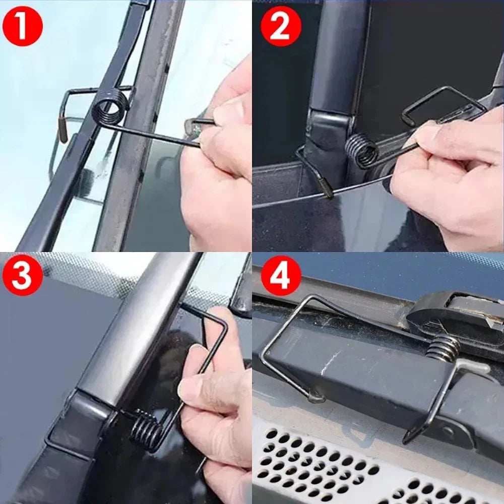 2PCS Car Wiper Booster Springs - Universal Rubber Alloy Windshield Wiper Arm Protectors