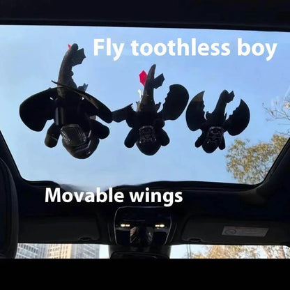 2025 Plush Car Accessory — 20/27/35CM Removable Buckle Little Dragon Toy with Movable Wings, Boys Gift (No Battery)