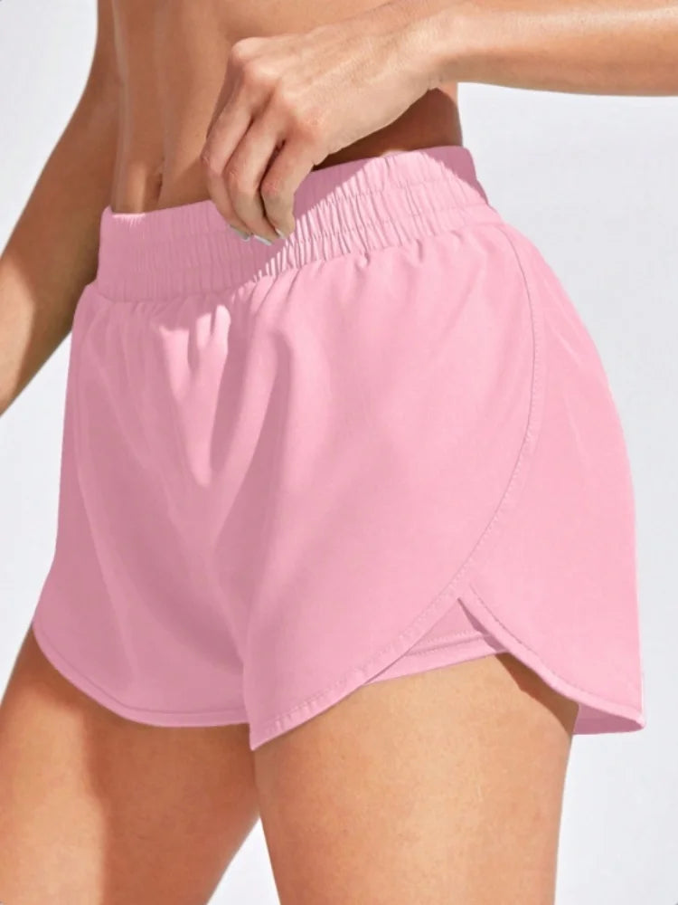 Women’s Yoga & Fitness Shorts – Elastic Running Workout Leggings for Gym, Sport & Activewear